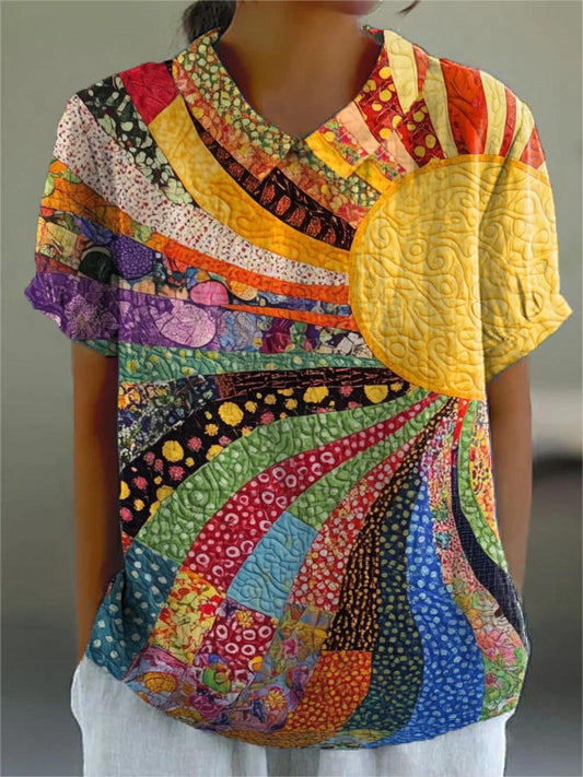 Lila | Sunburst Patchwork Skjorte