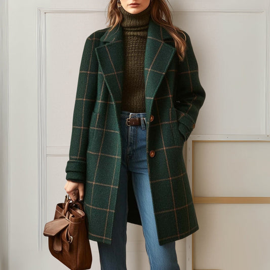 Judith™ | Lang Tweed Rutete Kåpe