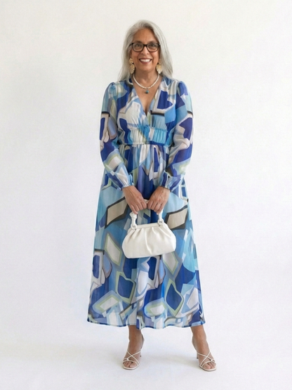 Althea | Langermet Blomster Maxi Kjole