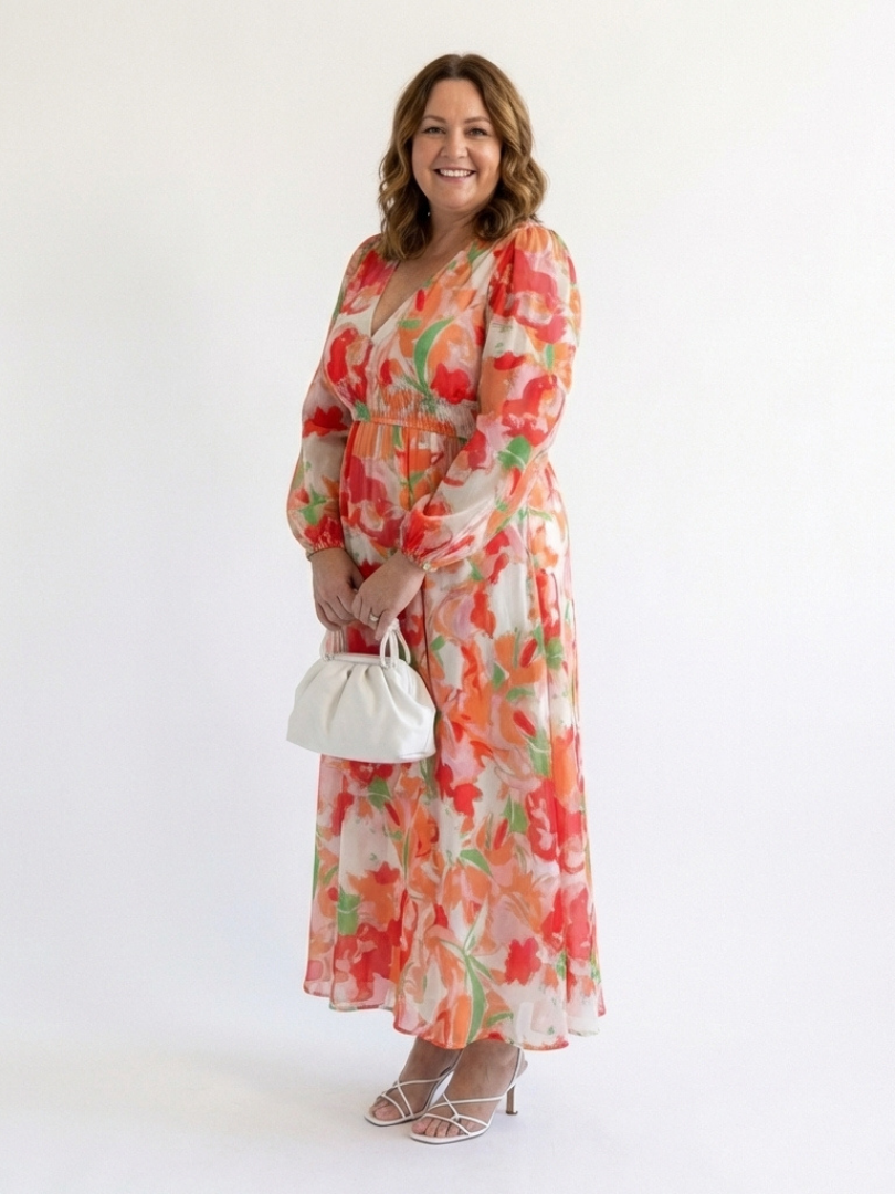 Althea | Langermet Blomstrete Maxikjole
