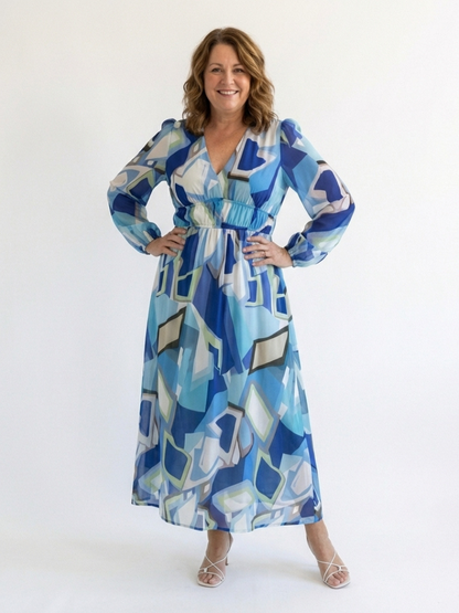 Althea | Langermet Blomster Maxi Kjole