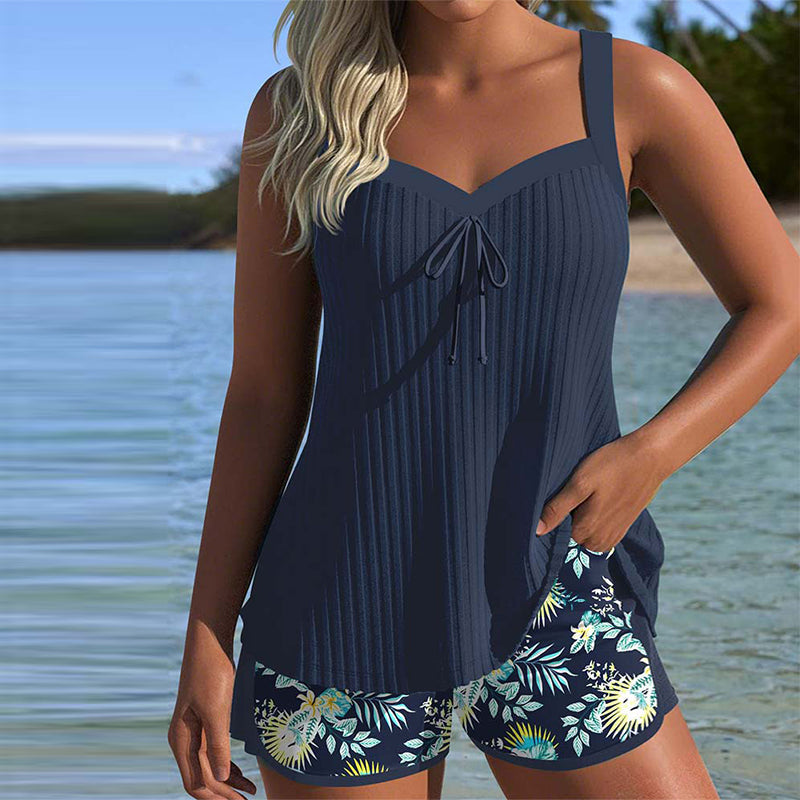 Liv® | Tankini Stripete med Delt Strandbukse