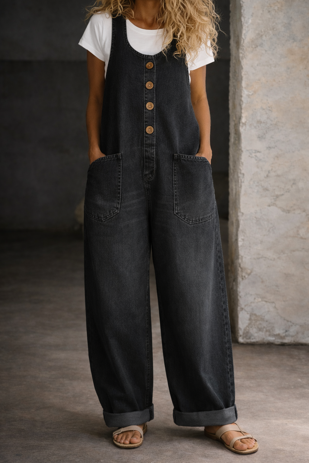 Bethany | Vintage Vasket Bomullsdenim Overalls