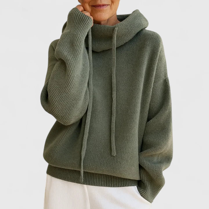 Marie | Cozy Genser med Høy Krage og Hette