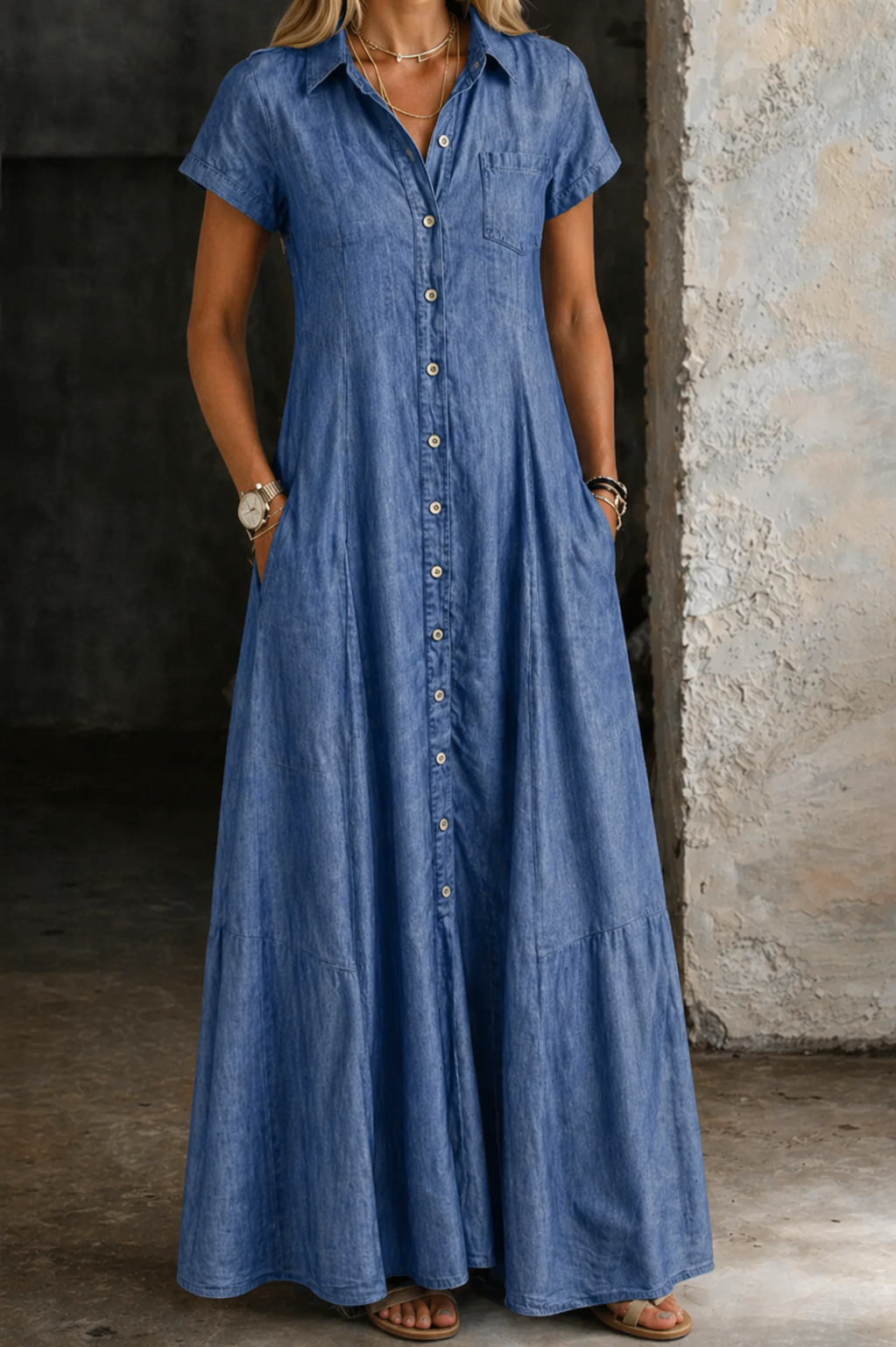 Eliza | Lang Denim Kjole