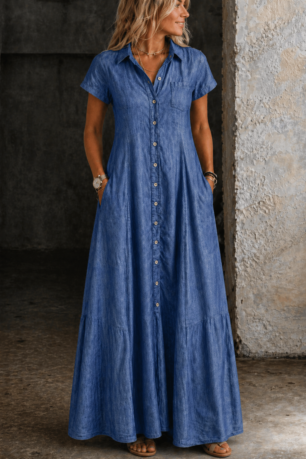 Eliza | Lang Denim Kjole