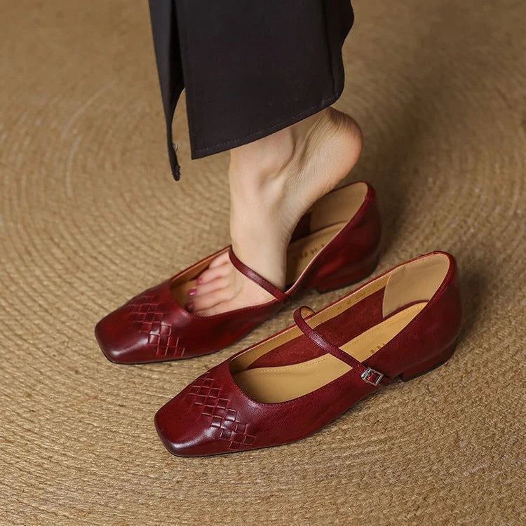 MARLOW | SQUARE-TOE MARY JANE FLATS