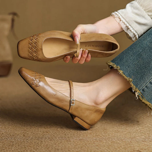 MARLOW | SQUARE-TOE MARY JANE FLATS