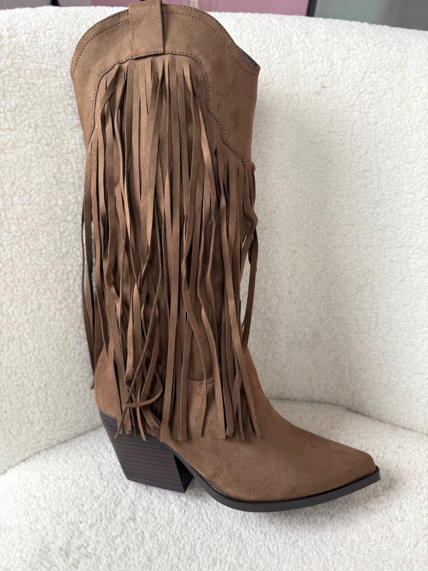 Hoge Bruin Boots med Fringles