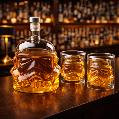Whisky Flaske - Sett Flaske og Glass Utgave
