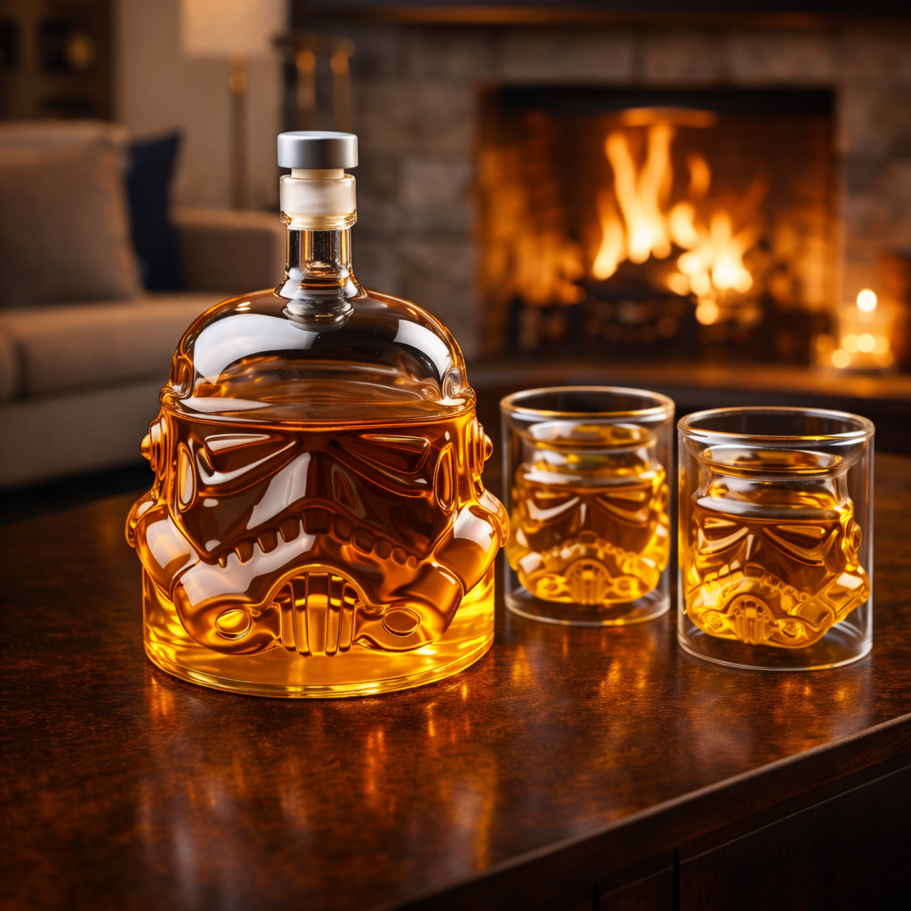 Whiskyflaske - Sett med Flaske og Glass