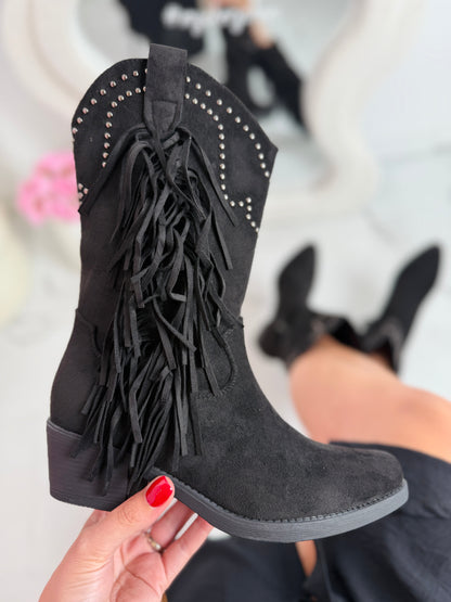 Fringle Western Svarte Støvler