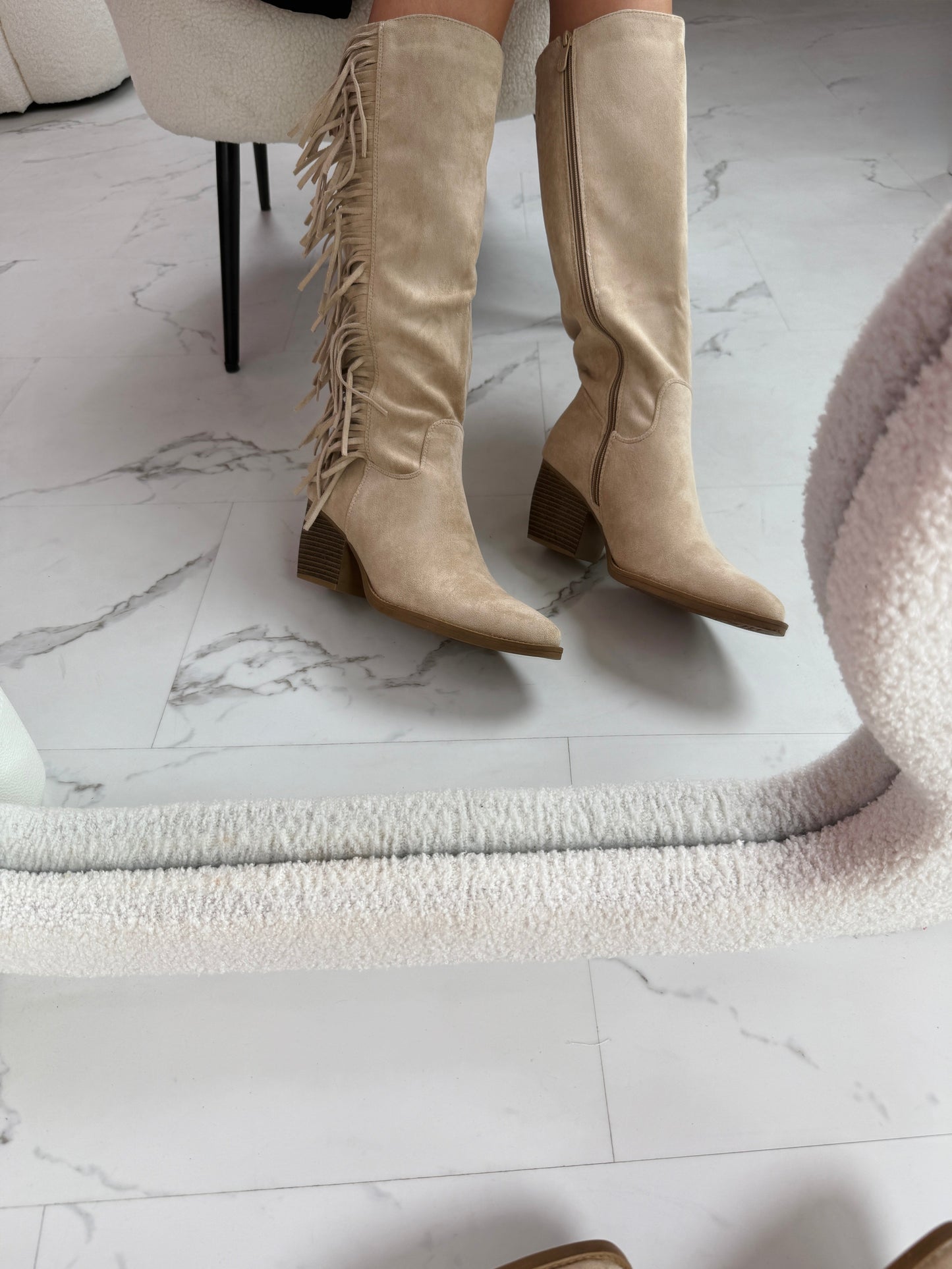 Viral Fringle Beige Støvler