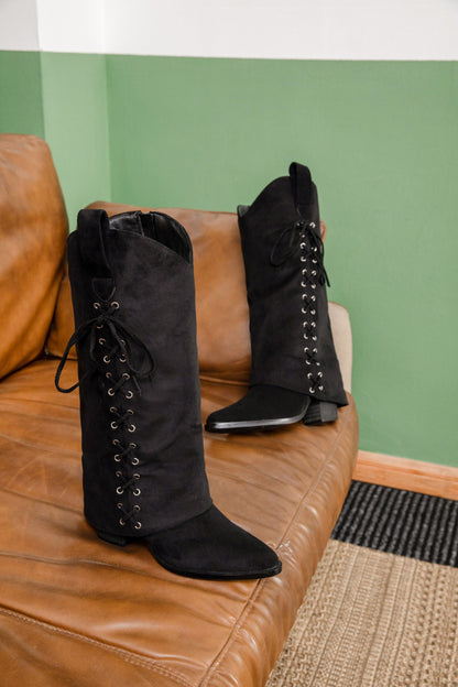 Cover Lace Svart Støvler