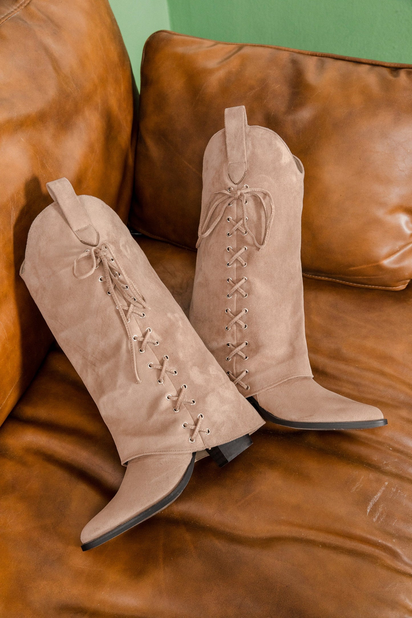 Cover Lace Taupe Boots
