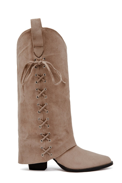 Cover Lace Taupe Boots