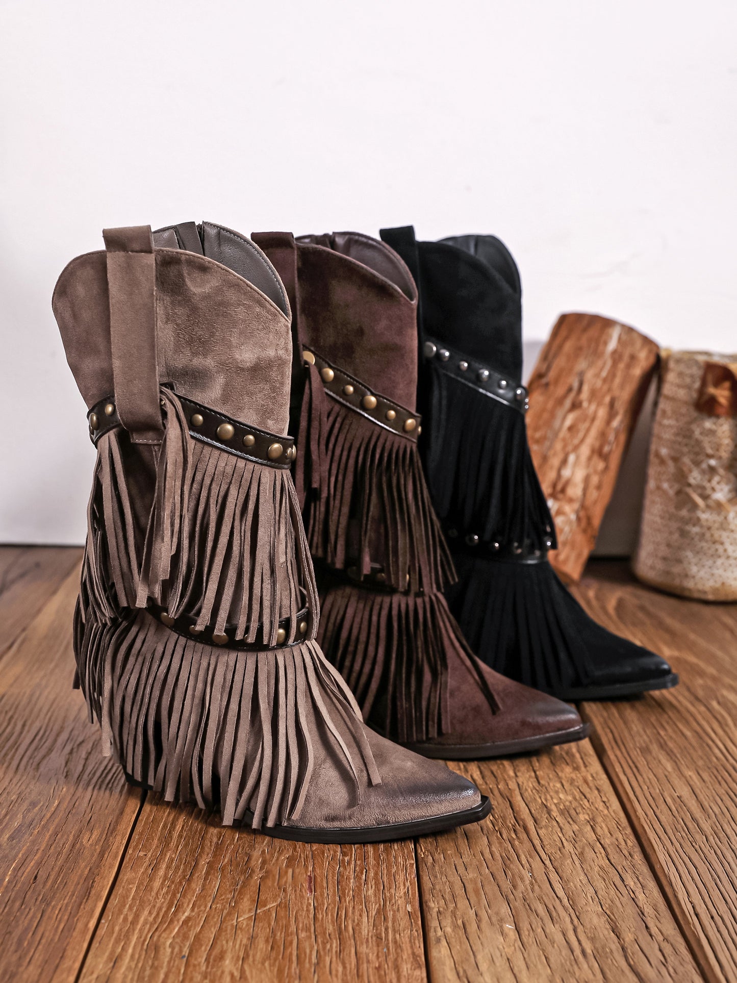 Spesielle Fringed Brune Støvler