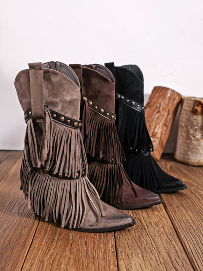 Spesielle Fringed Brune Støvler