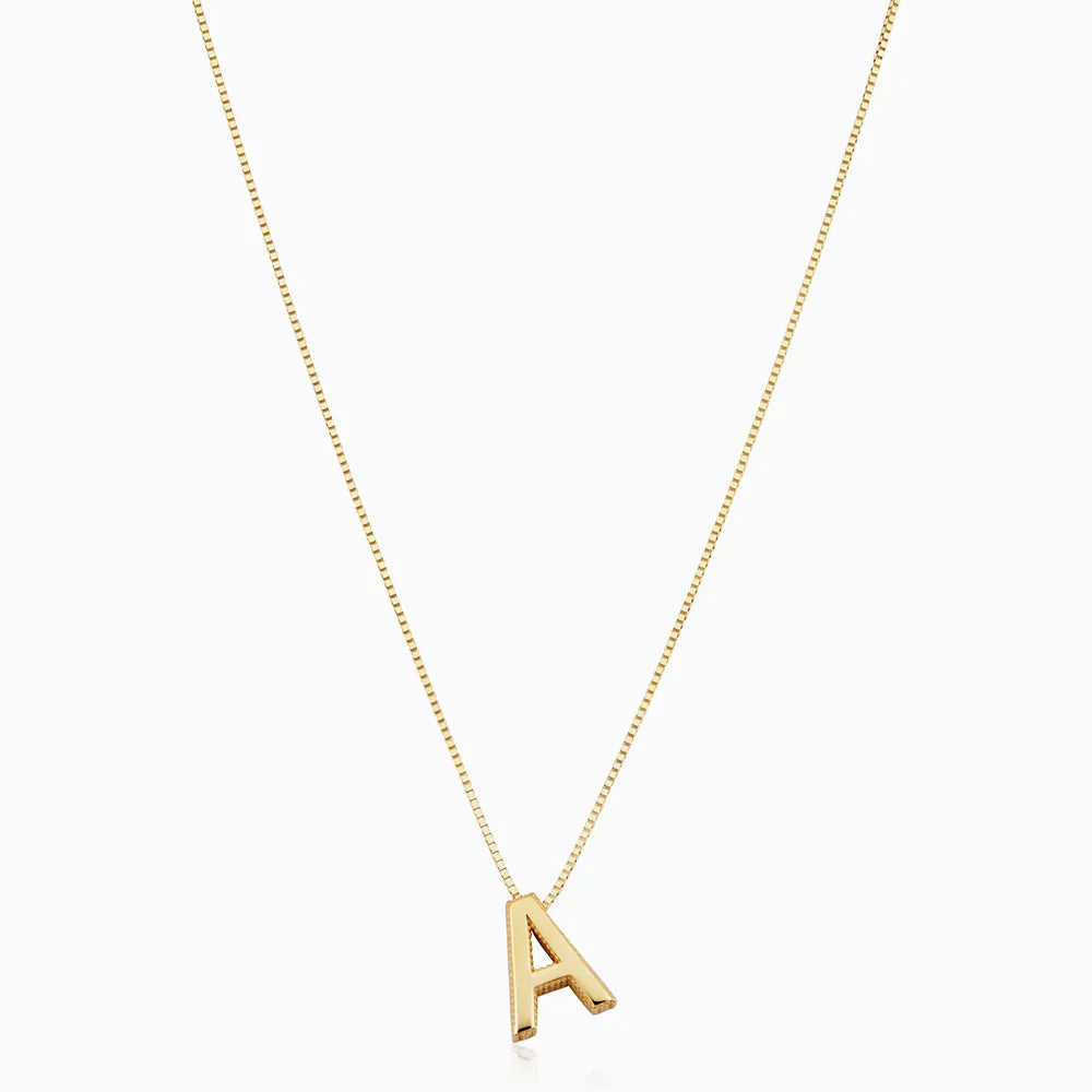 Elegant Gull Initial Halskjede med Kjærlighetsbrev
