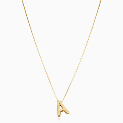 Elegant Gull Initial Halskjede med Kjærlighetsbrev