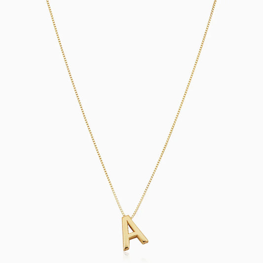 Elegant Gull Initial Halskjede med Kjærlighetsbrev