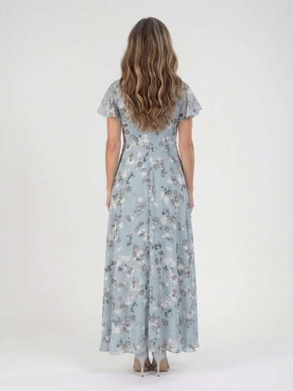 Ismeria | Blomstrete Chiffon Maxi Kjole