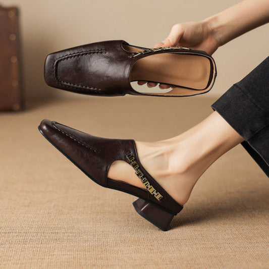 Vivienne | Neliönmuotoiset Slingback-muulit