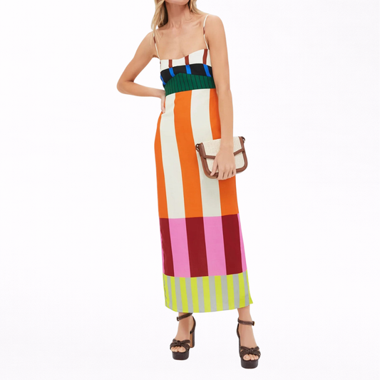 Paloma | Maxi Kjole Fargerik med Striper
