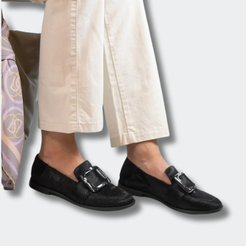 Mathilde™ | Mokassin Chic Suede Svart