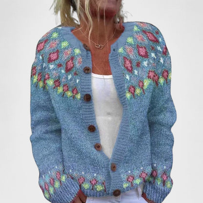 Lianne Rosa Petalo – Chic strikket cardigan med romslig passform