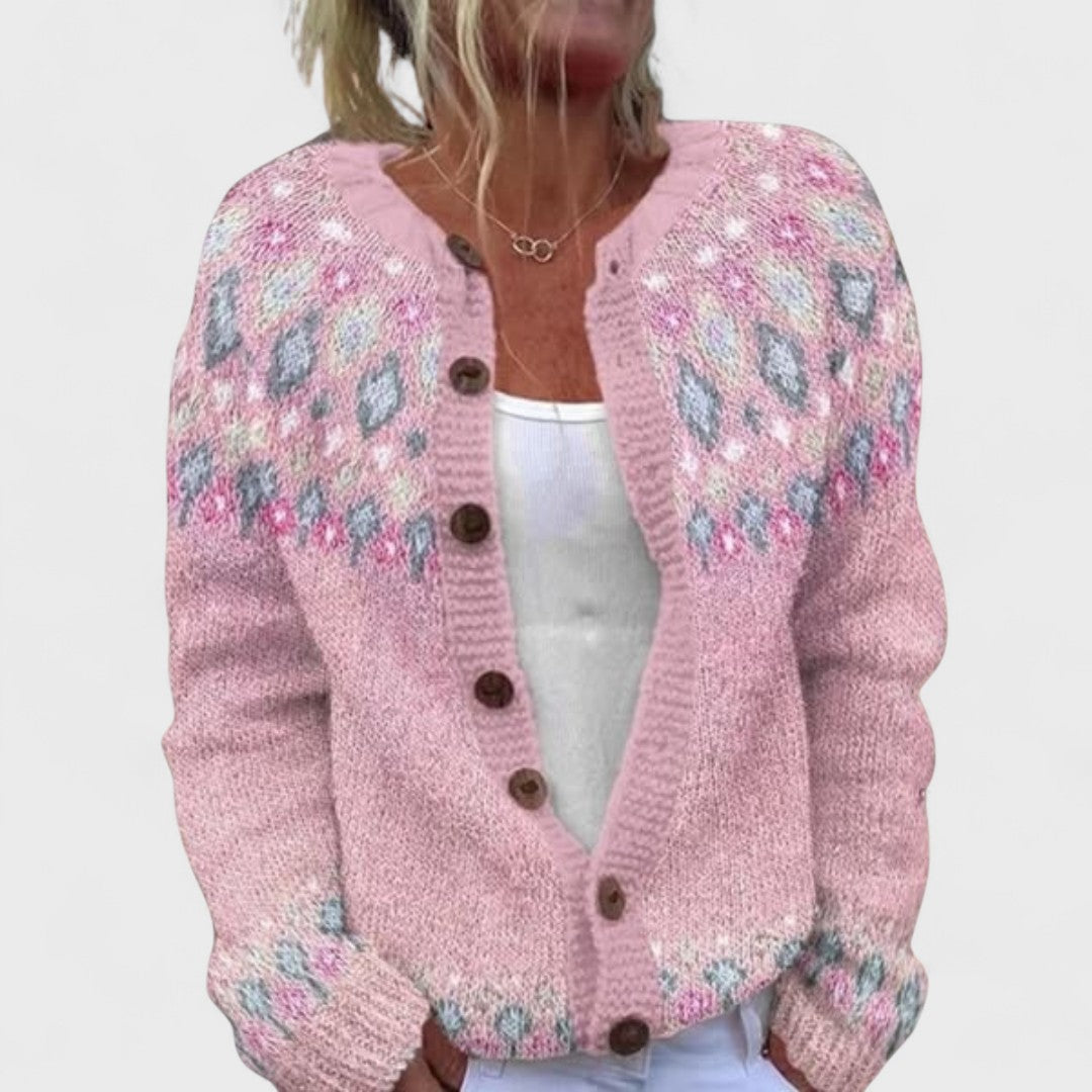 Lianne Azzurro Polvere – Chic strikket cardigan med løs passform