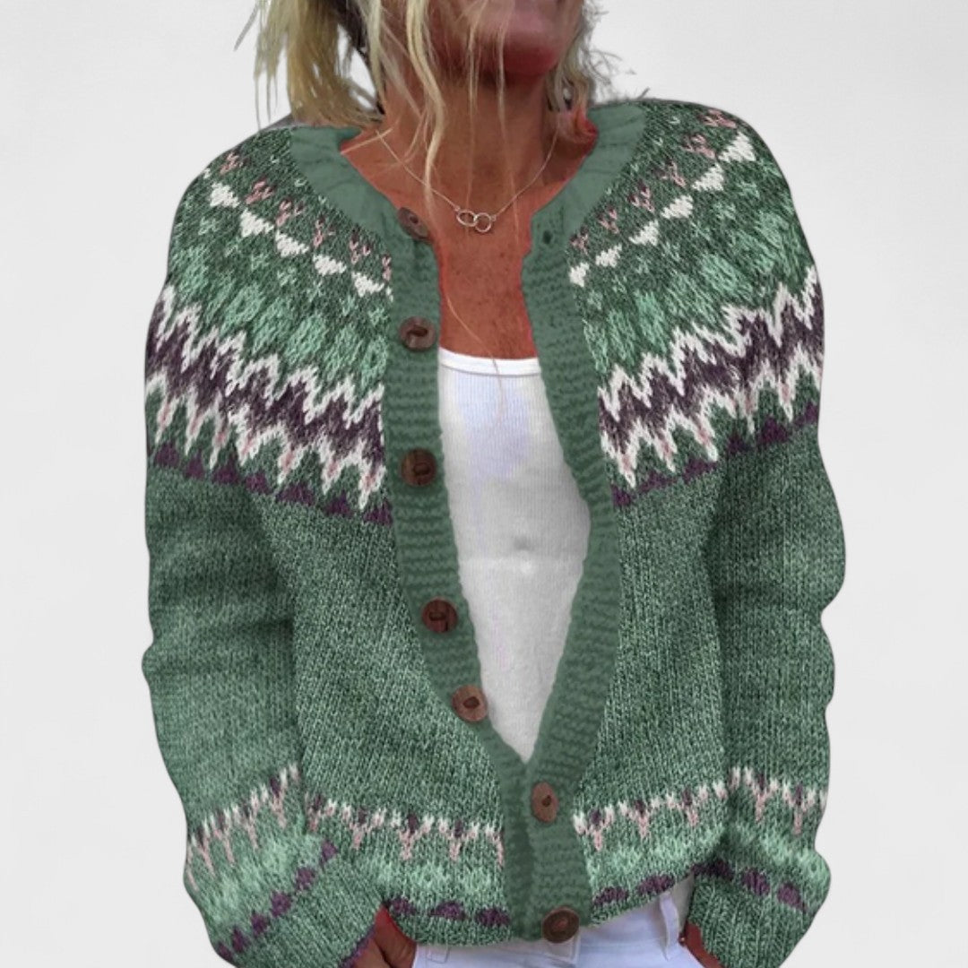 Lianne Rosa Petalo – Chic strikket cardigan med romslig passform