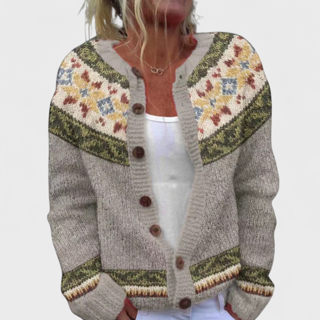 Lianne Rosa Petalo – Chic strikket cardigan med romslig passform