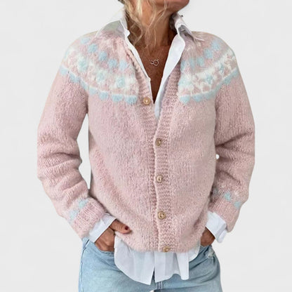 Lianne Azzurro Polvere – Chic strikket cardigan med løs passform