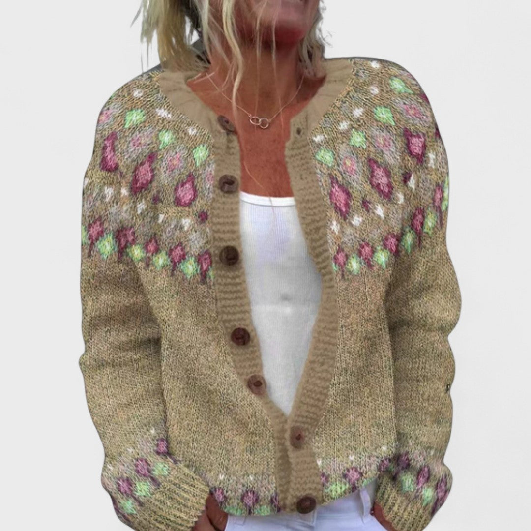 Lianne Azzurro Polvere – Chic strikket cardigan med løs passform