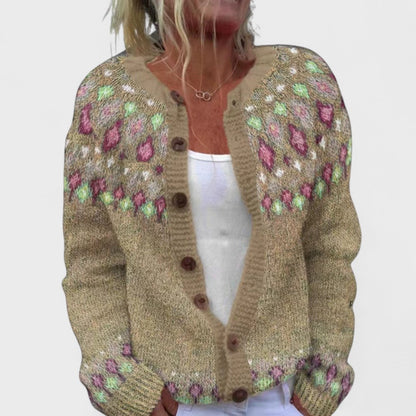 Lianne Rosa Petalo – Chic strikket cardigan med romslig passform