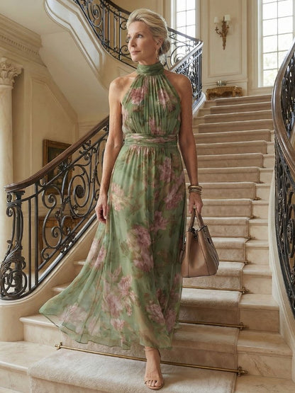 Mirelle | Samlet Halter Midi Kjole