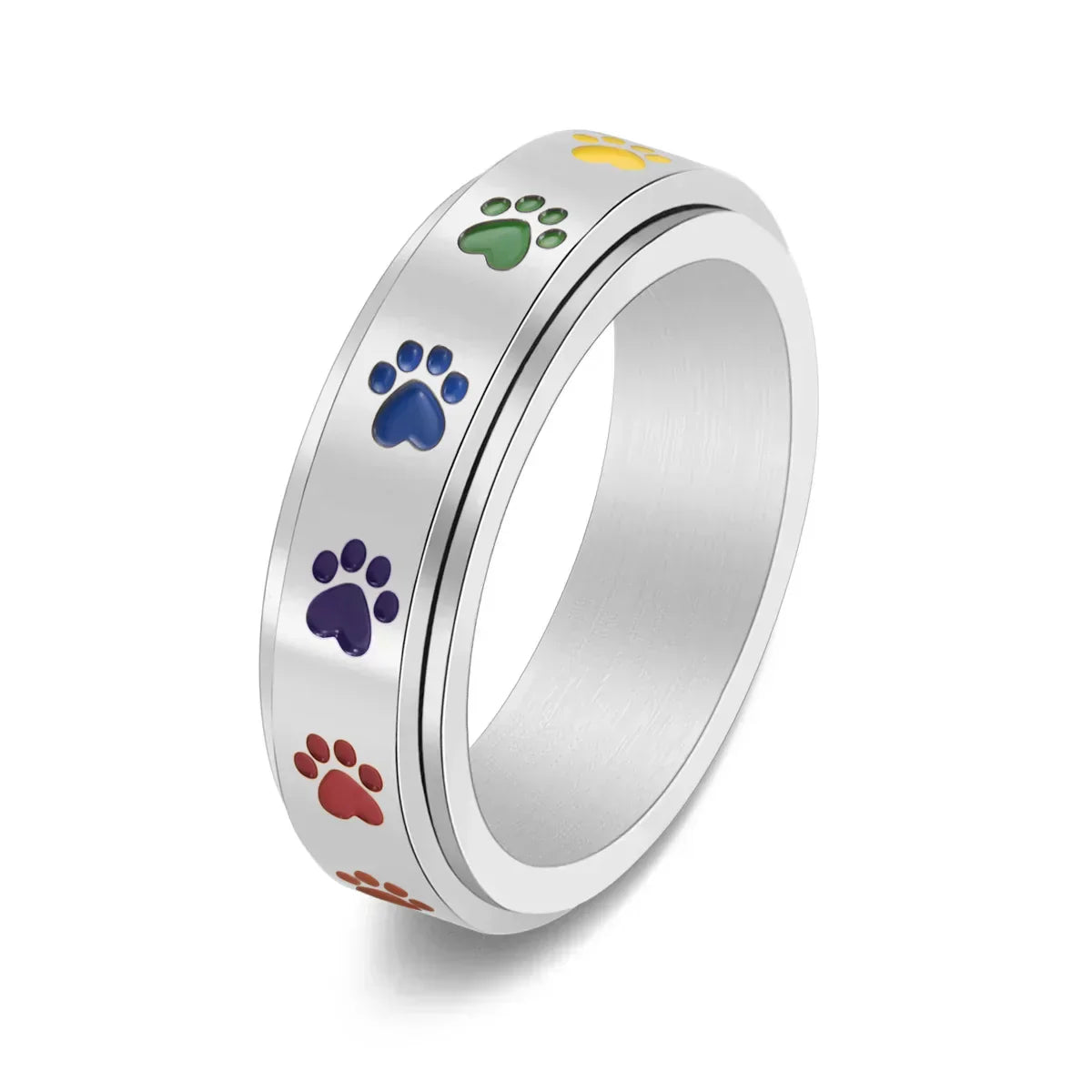 Roterende antistressring med pote-motiv