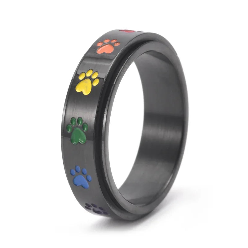 Roterende antistressring med pote-motiv