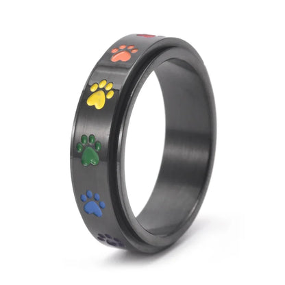 Roterende antistressring med pote-motiv