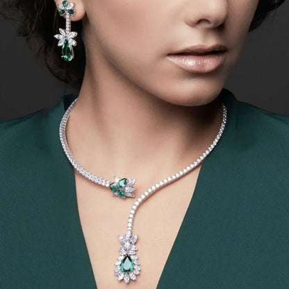 Vintage smaragdhalskjede