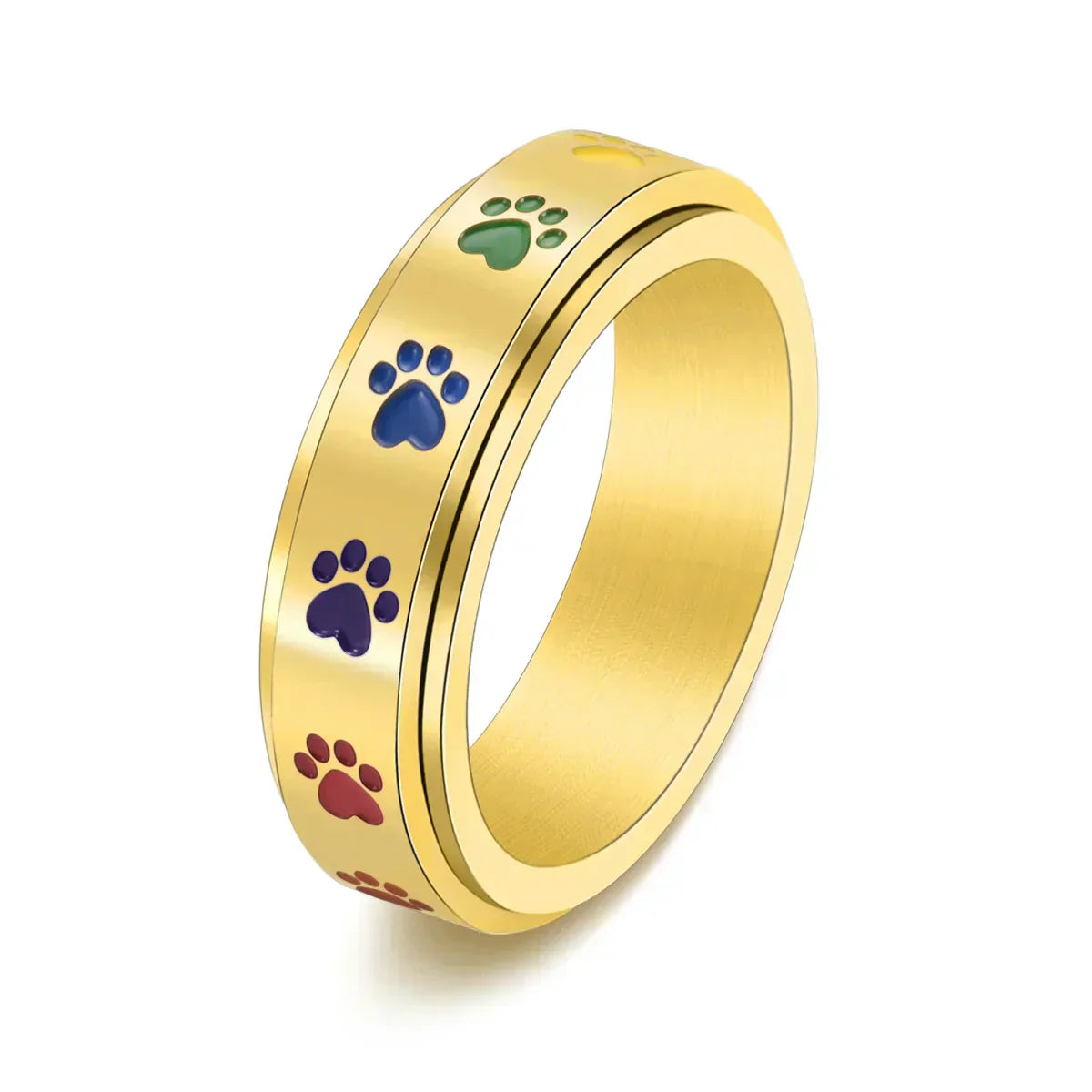 Roterende antistressring med pote-motiv