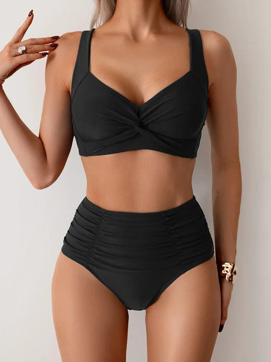 Laluna® | Høyt Midjebikini Sett for Sommer