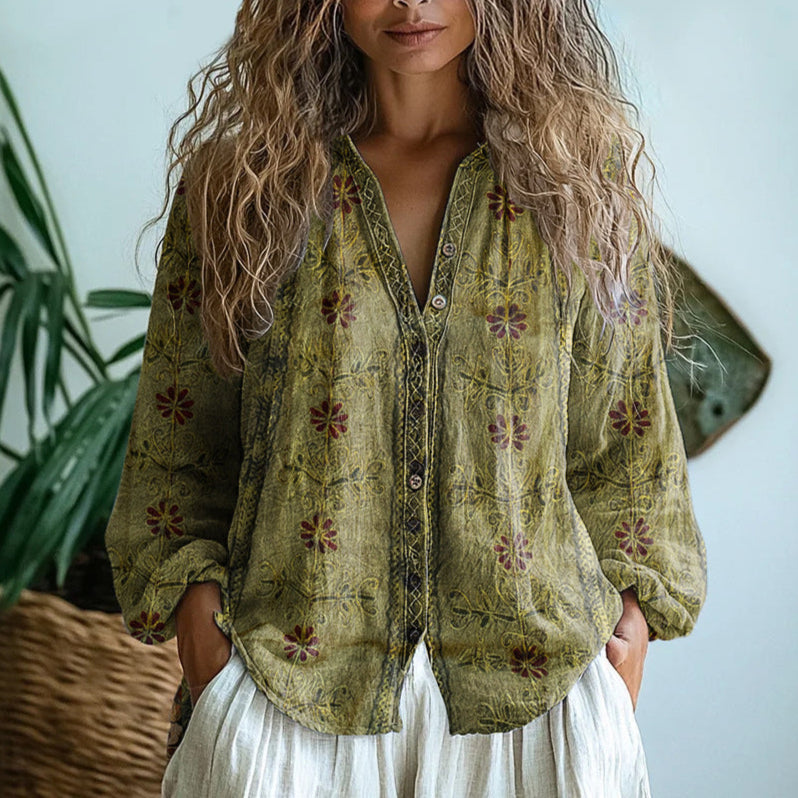 Ambre | Vintage Leaf Blouse