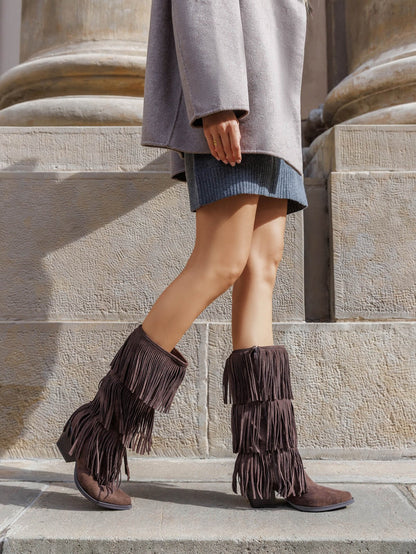 All Over Fringle Brune Støvler