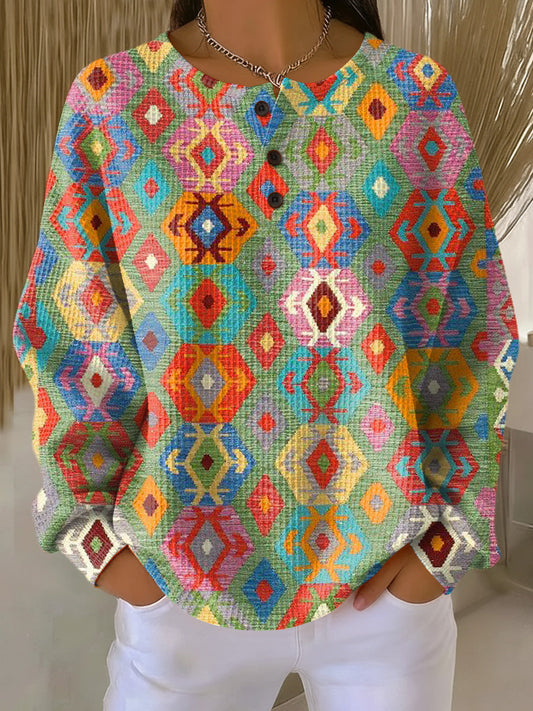 Tilde | Fargerik Genser med Rutemønster