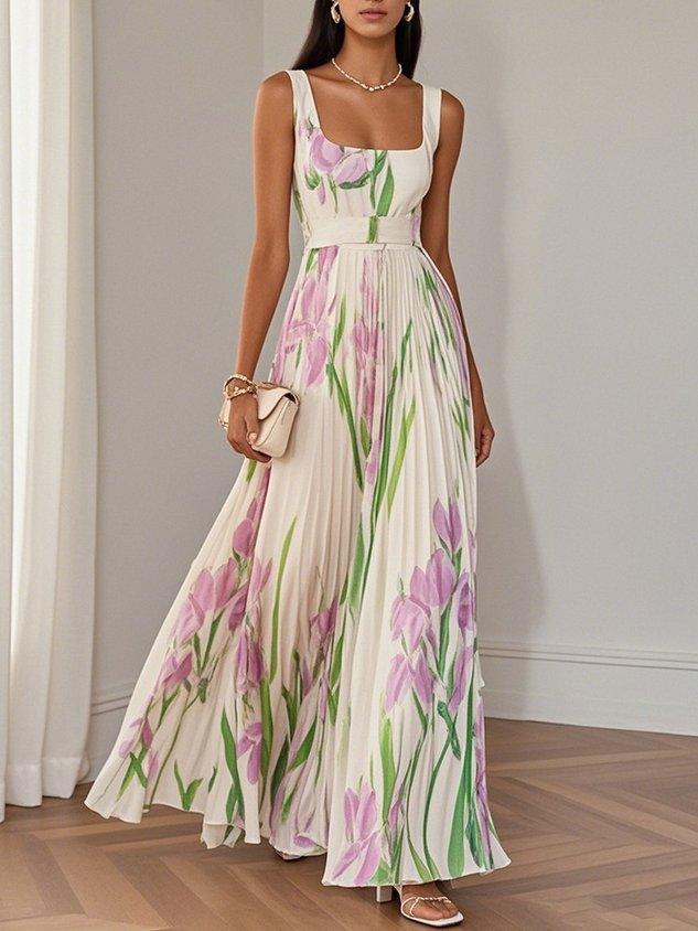 Yara™ | Maxikjole i plissé chiffon