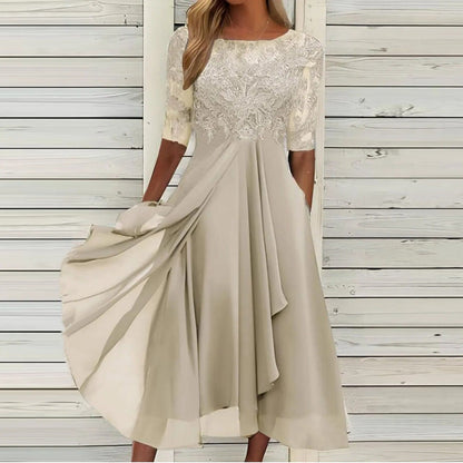 Harper™ | Elegant midikjole i blonder
