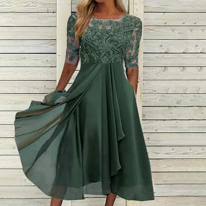 Harper™ | Elegant midikjole i blonder