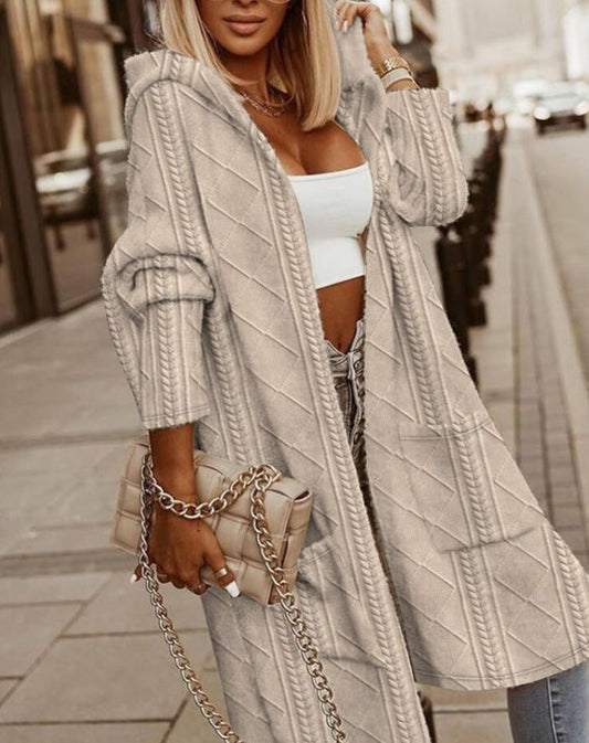 Monalisa - Lang Cardigan med Hette